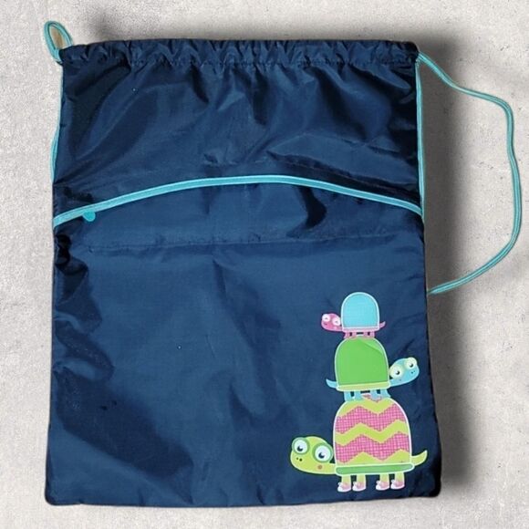 THIRTY-ONE NAVY BLUE TOPSY TURTLES CINCH SAC - NEW! - Picture 1 of 6